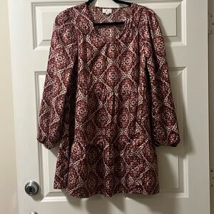 True Craft Flowy Tiered Satin Sheen Dress